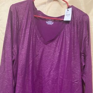 NWT Lane Bryant  VNeck Long Sleeve Shirt Top 18/20 .